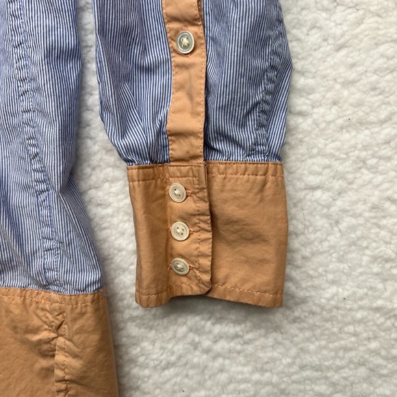 J. Crew | Pinstripe Tunic with Pockets and Tan Accents Long Sleeve Size XS - Picture 7 of 14